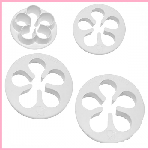 COOKIE CUTTER PLASTIC ROSE 4'S COOKIE CUTTER PLASTIC ROSE 4'S